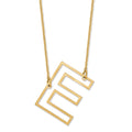 14k Yellow Gold Sideways Cut Out Initial E Necklace