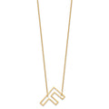 14k Yellow Gold Sideways Cut Out Initial F Necklace