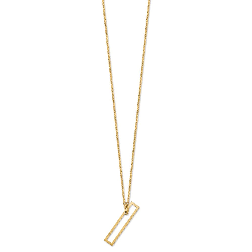 14k Yellow Gold Sideways Cut Out Initial I Necklace