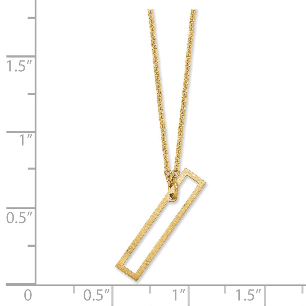 14k Yellow Gold Sideways Cut Out Initial I Necklace