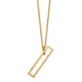 14k Yellow Gold Sideways Cut Out Initial I Necklace