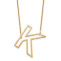14k Yellow Gold Sideways Cut Out Initial K Necklace