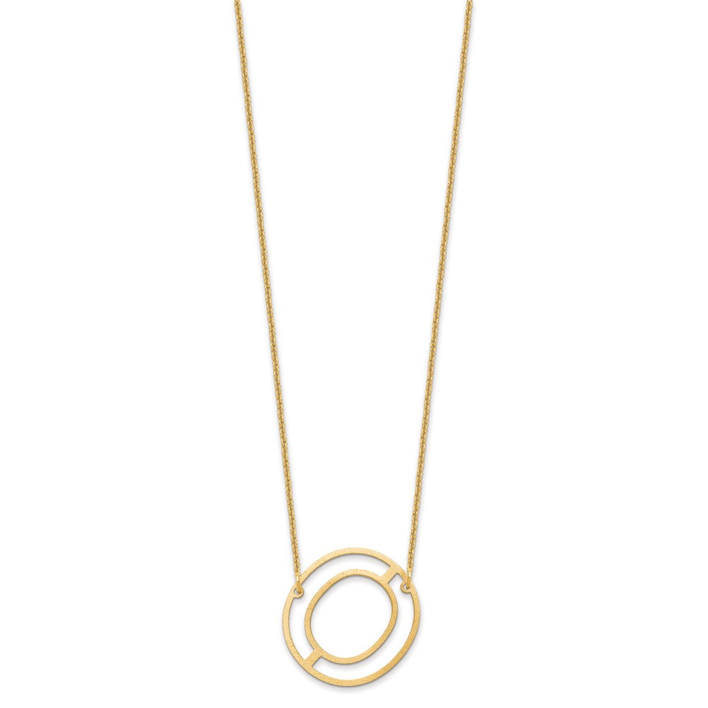 14k Yellow Gold Sideways Cut Out Initial O Necklace