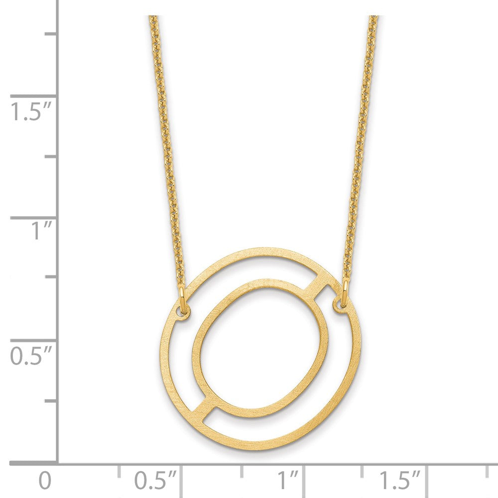 14k Yellow Gold Sideways Cut Out Initial O Necklace