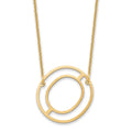 14k Yellow Gold Sideways Cut Out Initial O Necklace