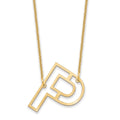 14k Yellow Gold Sideways Cut Out Initial P Necklace
