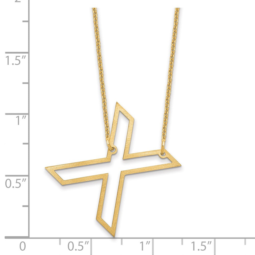 14k Yellow Gold Sideways Cut Out Initial X Necklace