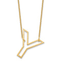10k Yellow Gold Sideways Cut Out Initial Y Necklace