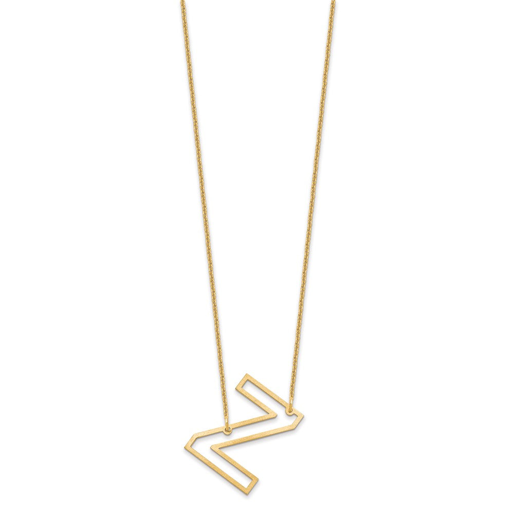 10k Yellow Gold Sideways Cut Out Initial Z Necklace