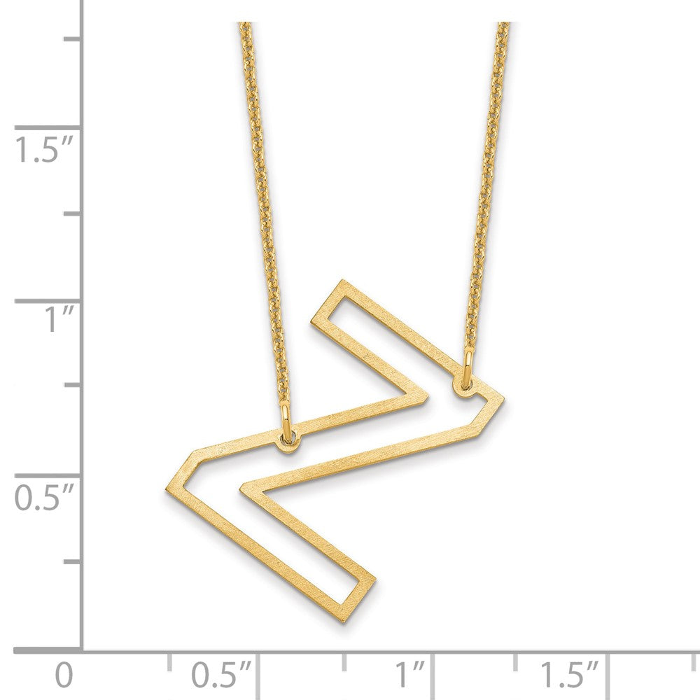 10k Yellow Gold Sideways Cut Out Initial Z Necklace