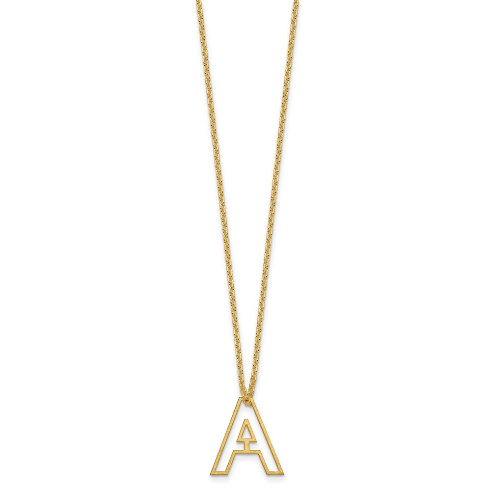 Sterling Silver/Gold-Plated Cut Out Slide Initial A Necklace
