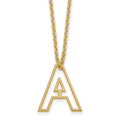 Sterling Silver/Gold-Plated Cut Out Slide Initial A Necklace