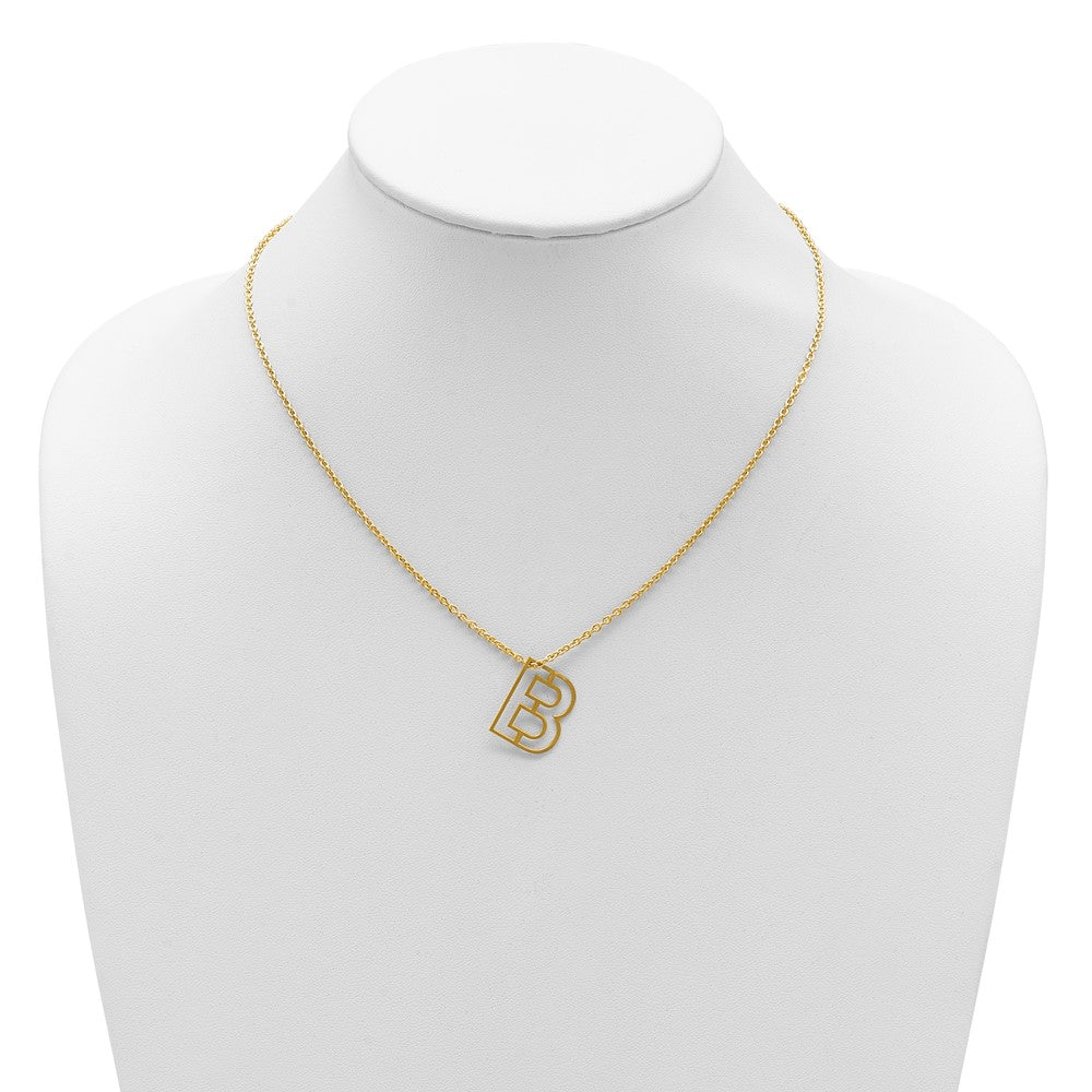 Sterling Silver/Gold-plated Cut-out Initial Slide Necklace