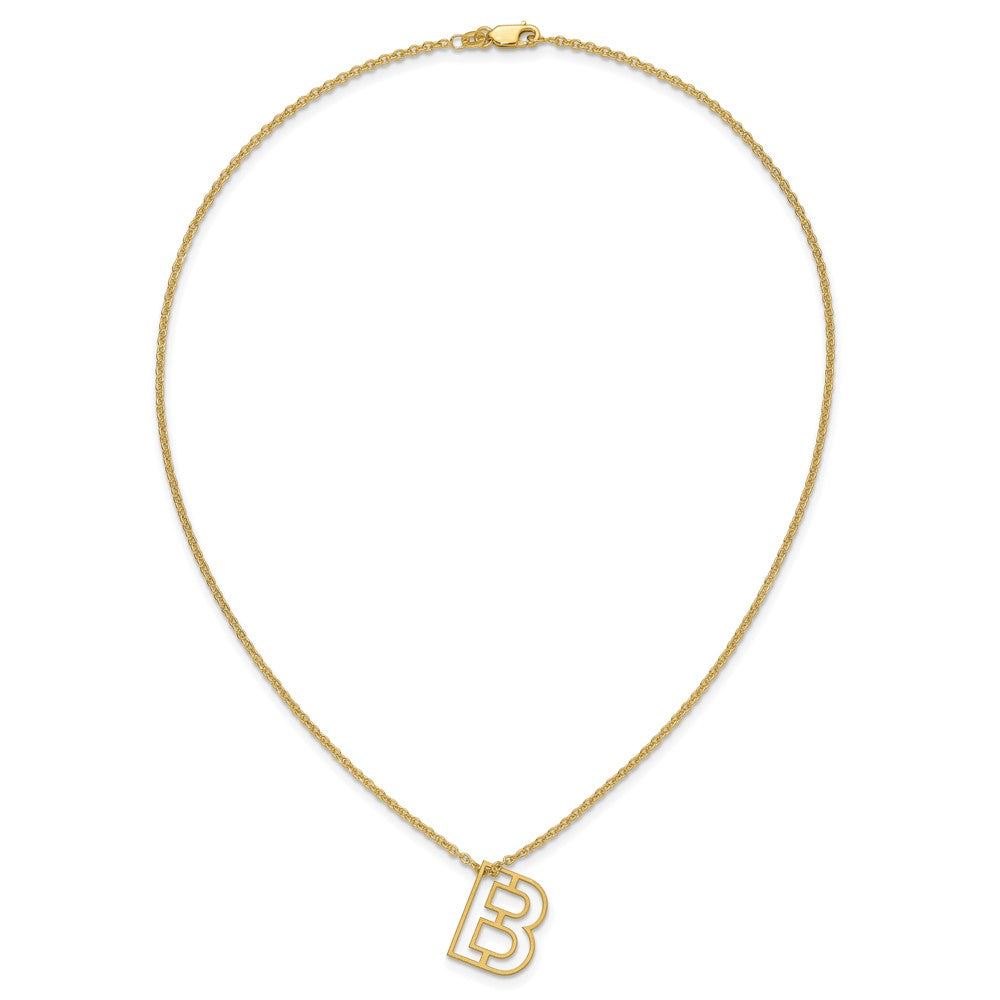 Sterling Silver/Gold-plated Cut-out Initial Slide Necklace