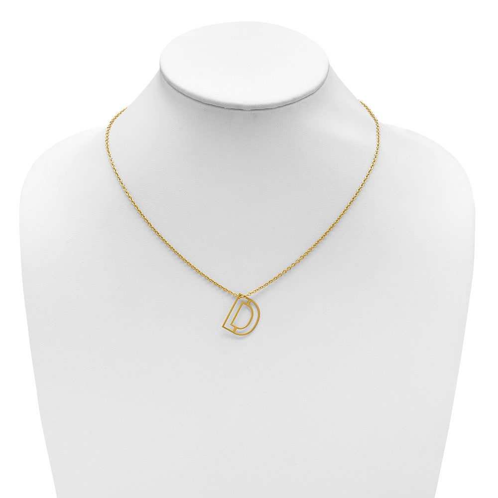 Sterling Silver/Gold-Plated Cut Out Slide Initial D Necklace