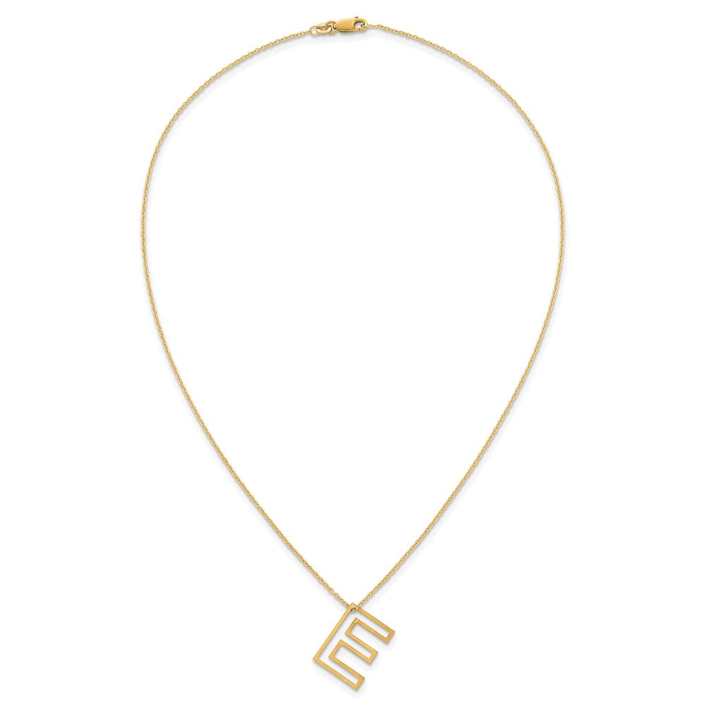 Sterling Silver/Gold-Plated Cut Out Slide Initial E Necklace