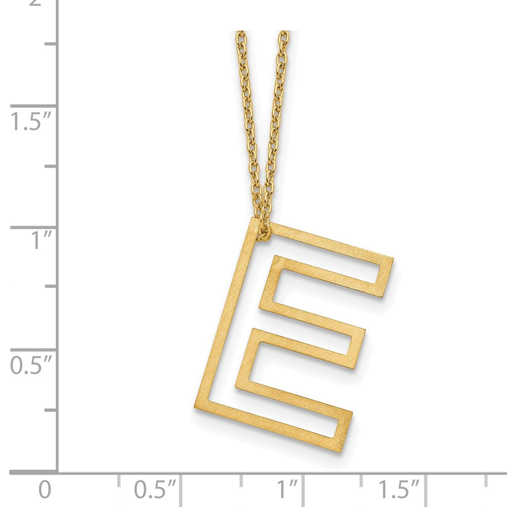 Sterling Silver/Gold-Plated Cut Out Slide Initial E Necklace