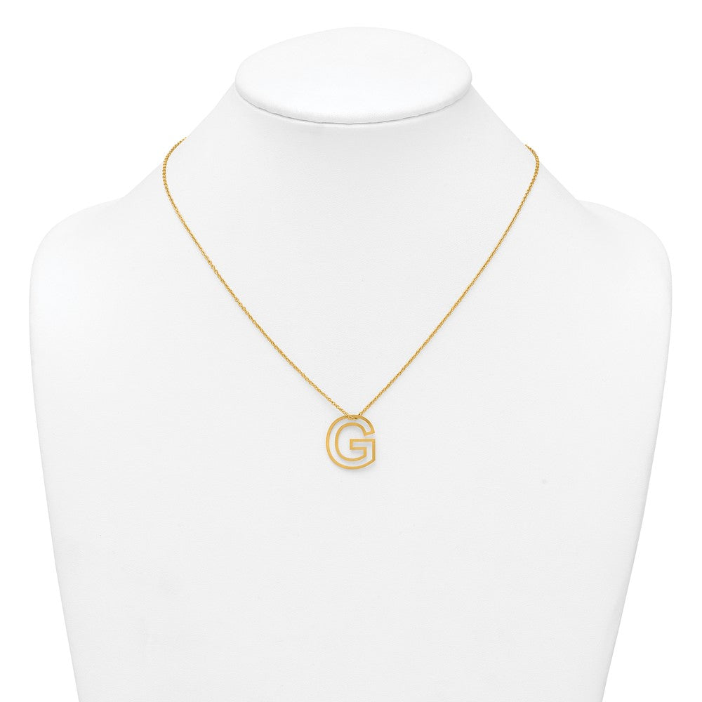 Sterling Silver/Gold-Plated Cut Out Slide Initial G Necklace
