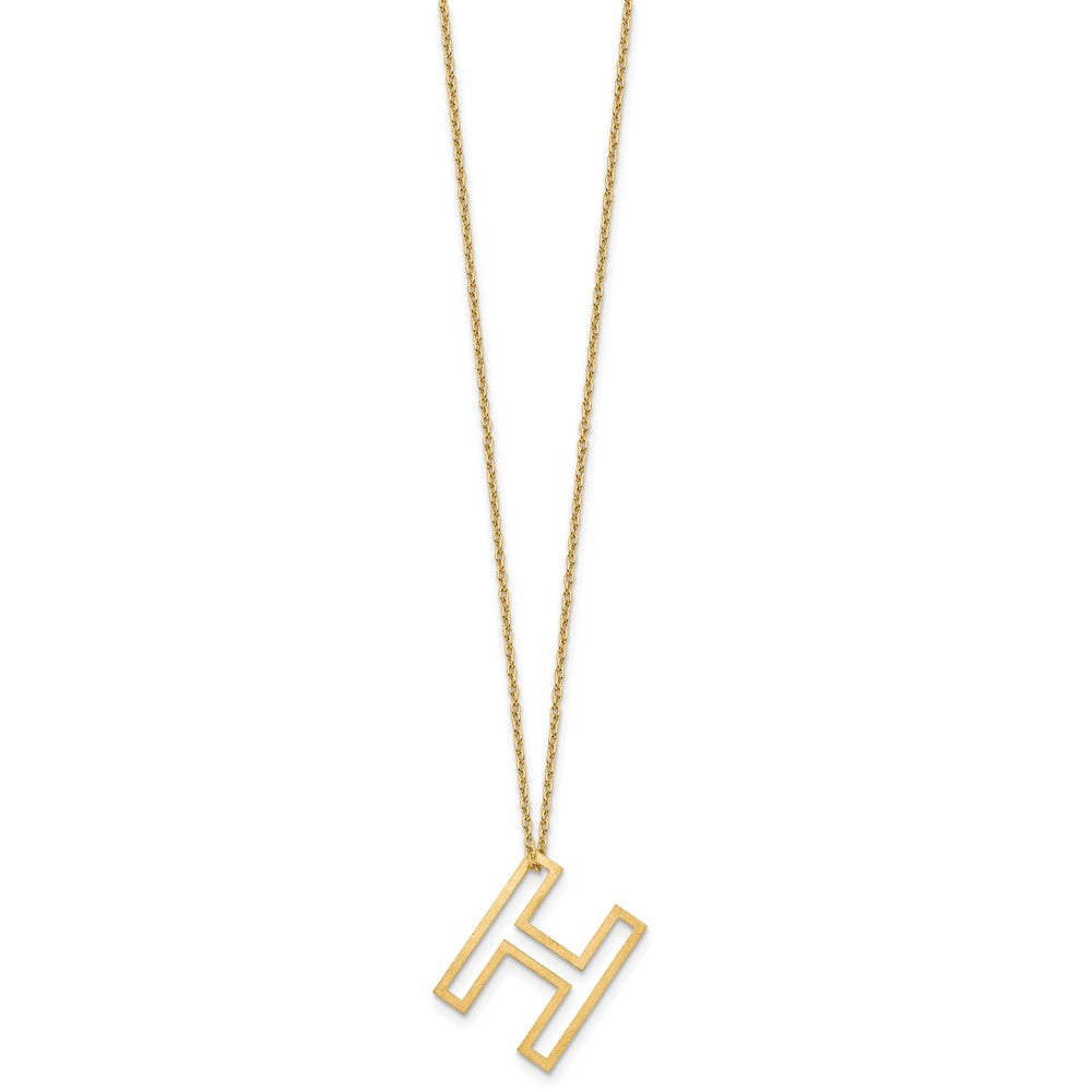 Sterling Silver/Gold-Plated Cut Out Slide Initial H Necklace