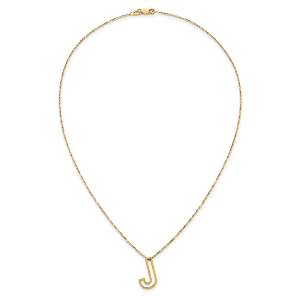 Sterling Silver/Gold-Plated Cut Out Slide Initial J Necklace