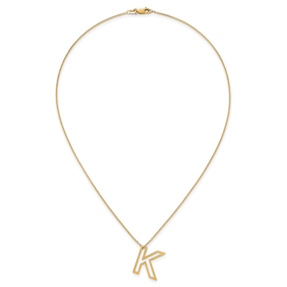 Sterling Silver/Gold-Plated Cut Out Slide Initial K Necklace
