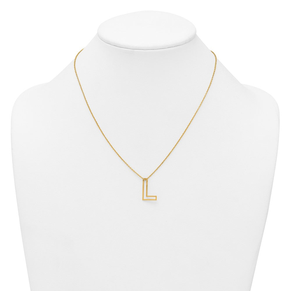 Sterling Silver/Gold-Plated Cut Out Slide Initial L Necklace