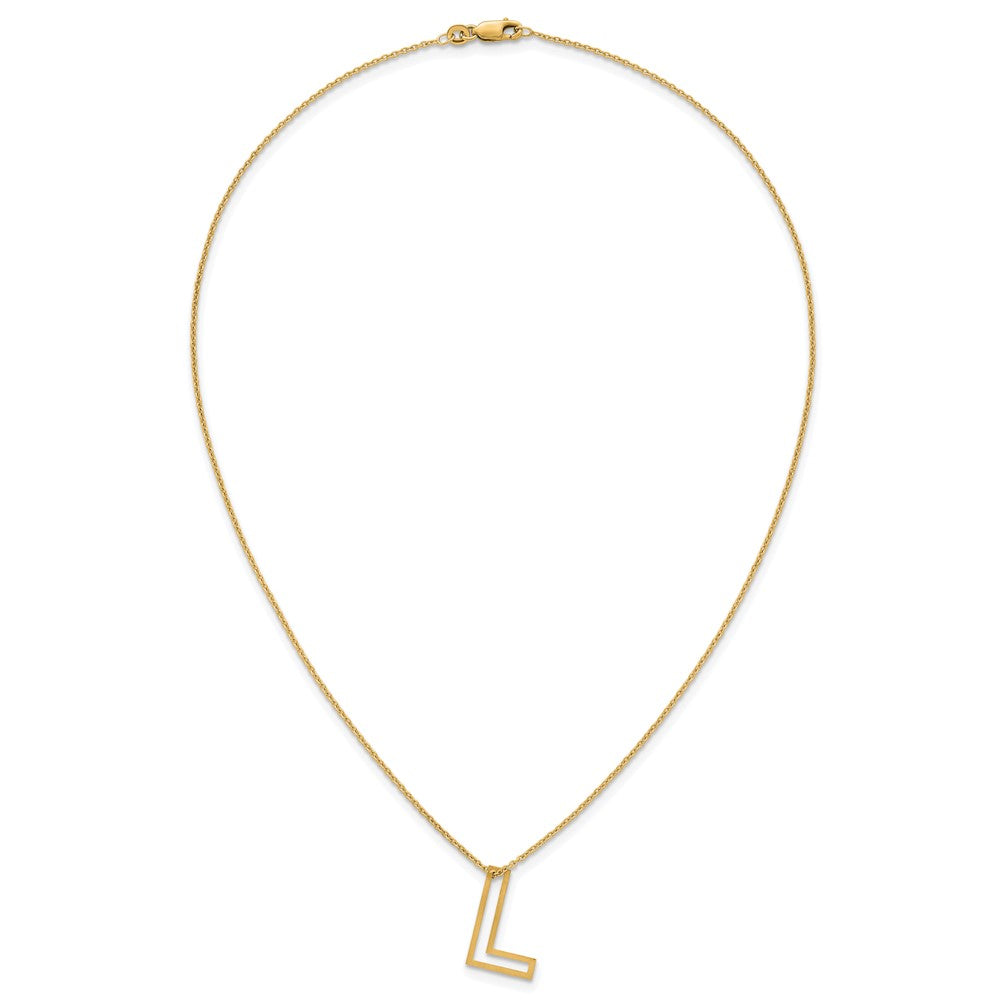 Sterling Silver/Gold-Plated Cut Out Slide Initial L Necklace