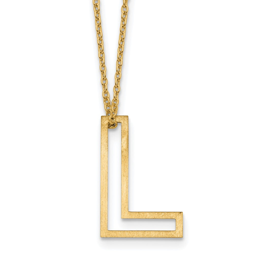 Sterling Silver/Gold-Plated Cut Out Slide Initial L Necklace