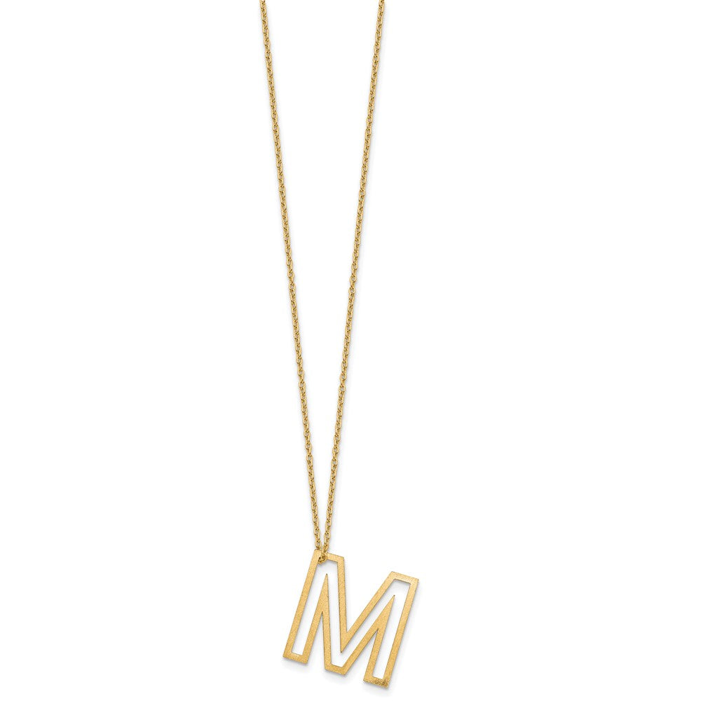 Sterling Silver/Gold-Plated Cut Out Slide Initial M Necklace