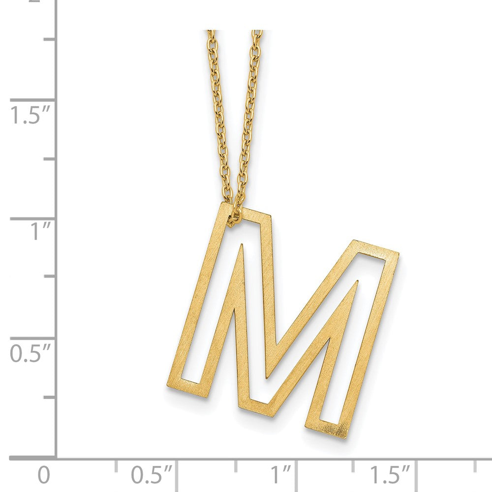 Sterling Silver/Gold-Plated Cut Out Slide Initial M Necklace