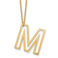 Sterling Silver/Gold-Plated Cut Out Slide Initial M Necklace