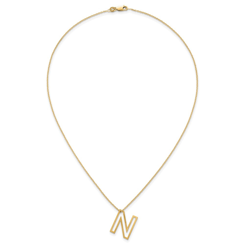 Sterling Silver/Gold-Plated Cut Out Slide Initial N Necklace