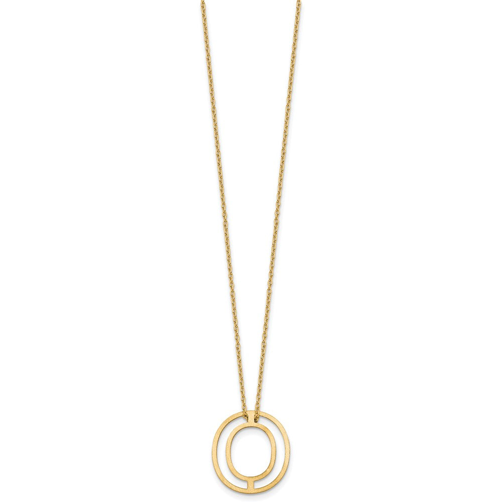 Sterling Silver/Gold-Plated Cut Out Slide Initial O Necklace