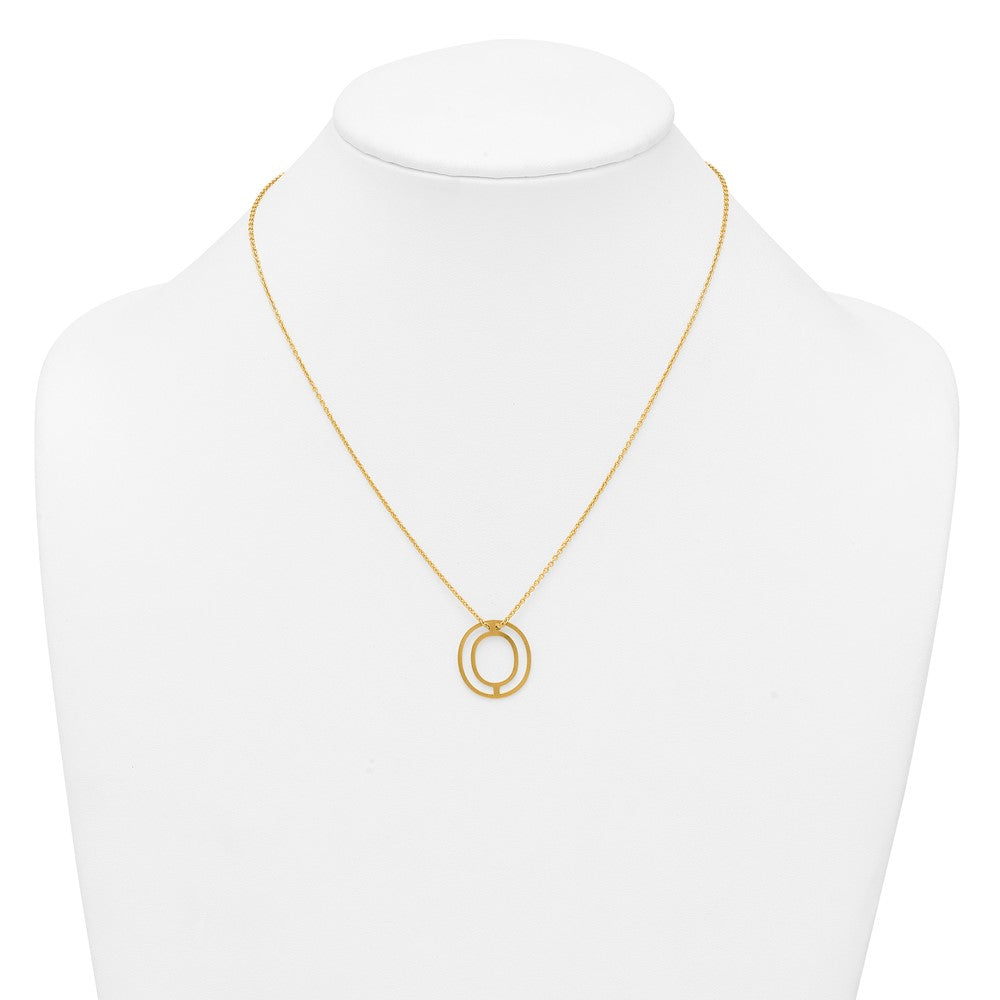 Sterling Silver/Gold-Plated Cut Out Slide Initial O Necklace