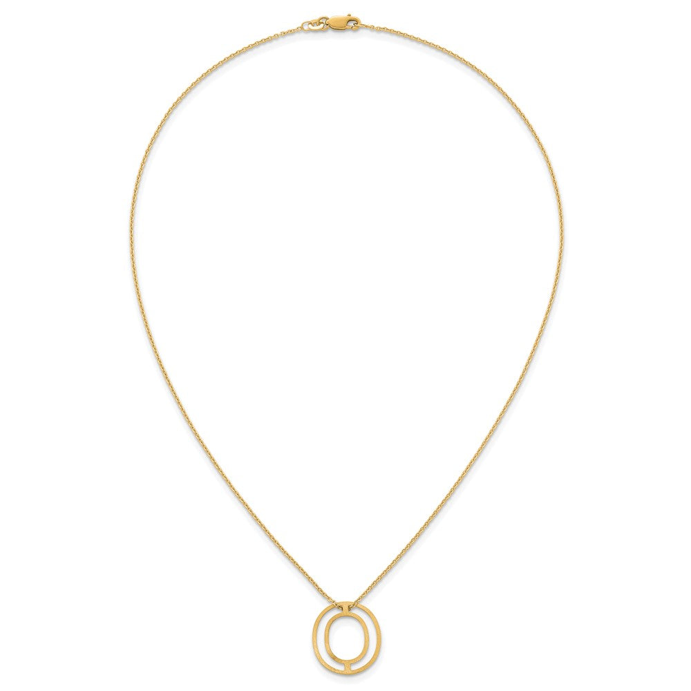 Sterling Silver/Gold-Plated Cut Out Slide Initial O Necklace