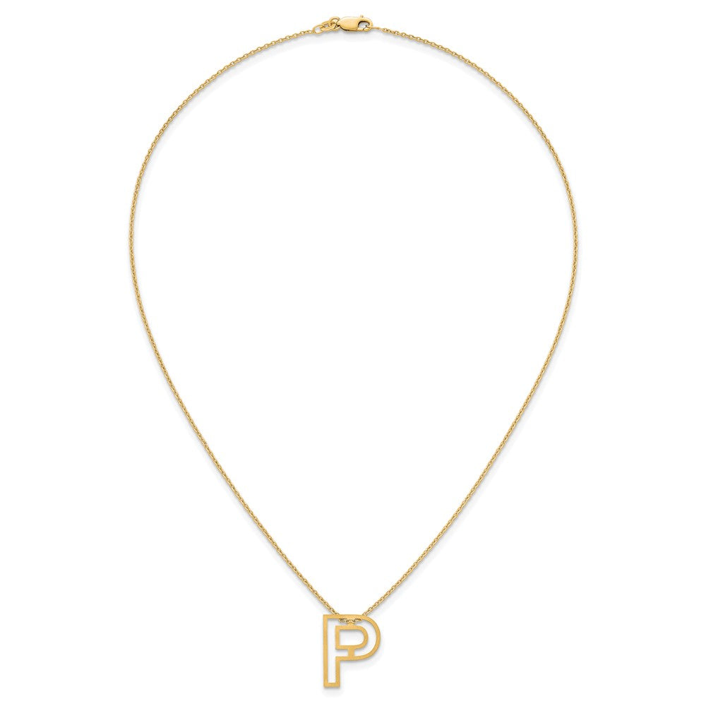 Sterling Silver/Gold-Plated Cut Out Slide Initial P Necklace