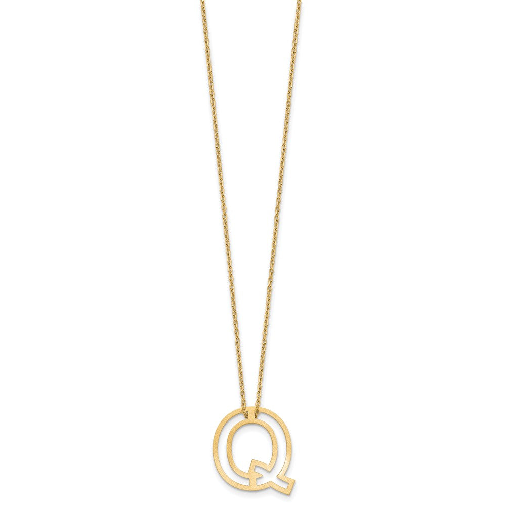 Sterling Silver/Gold-Plated Cut Out Slide Initial Q Necklace