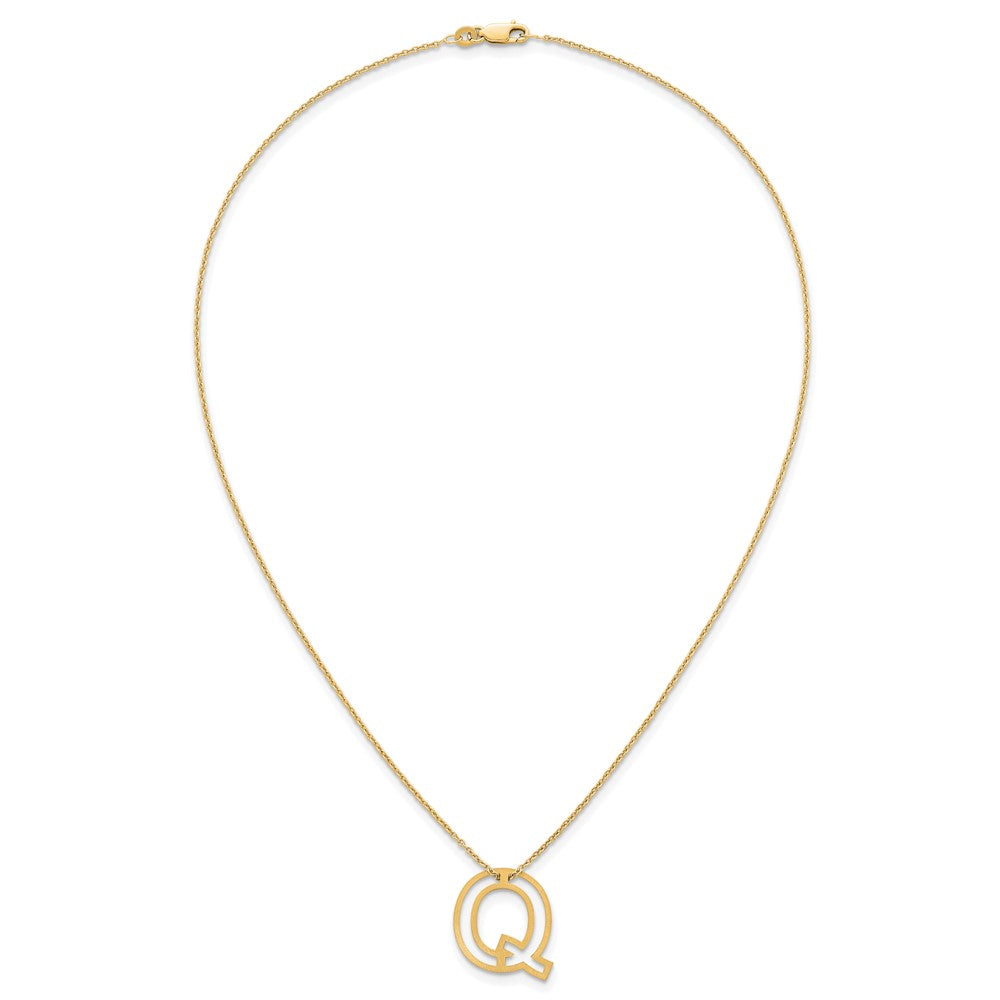 Sterling Silver/Gold-Plated Cut Out Slide Initial Q Necklace