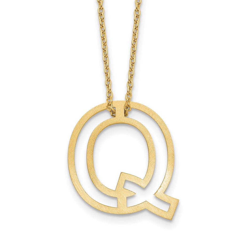 Sterling Silver/Gold-Plated Cut Out Slide Initial Q Necklace