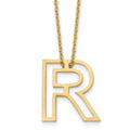 Sterling Silver/Gold-Plated Cut Out Slide Initial R Necklace