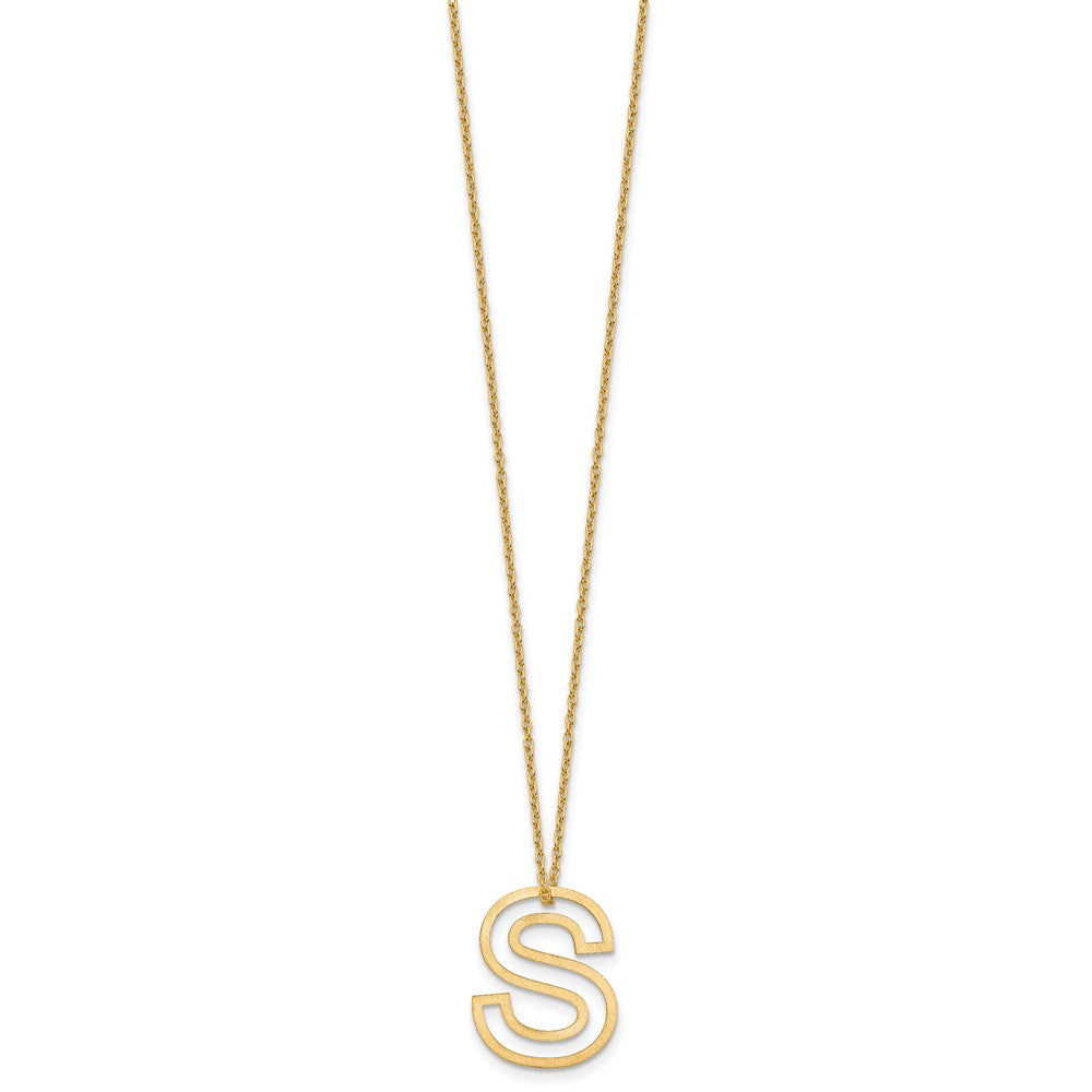 Sterling Silver/Gold-Plated Cut Out Slide Initial S Necklace