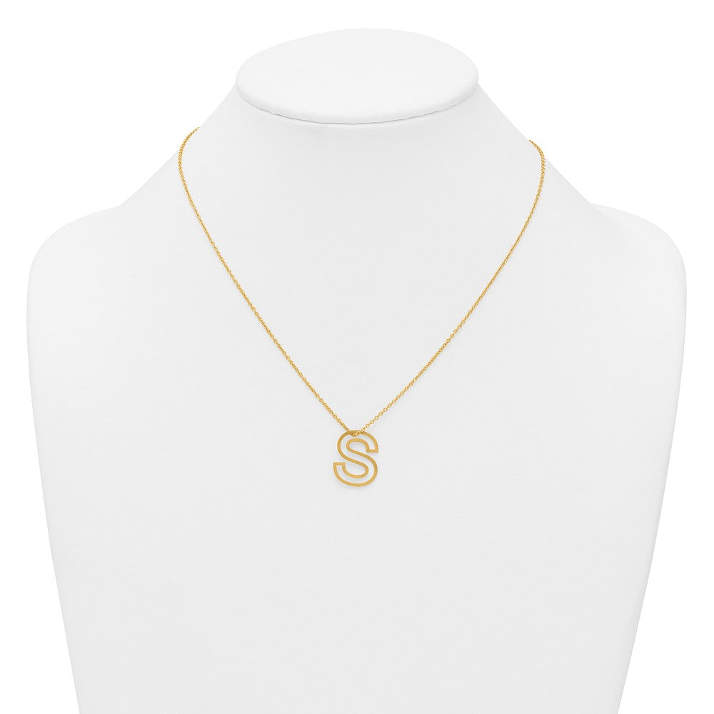 Sterling Silver/Gold-Plated Cut Out Slide Initial S Necklace