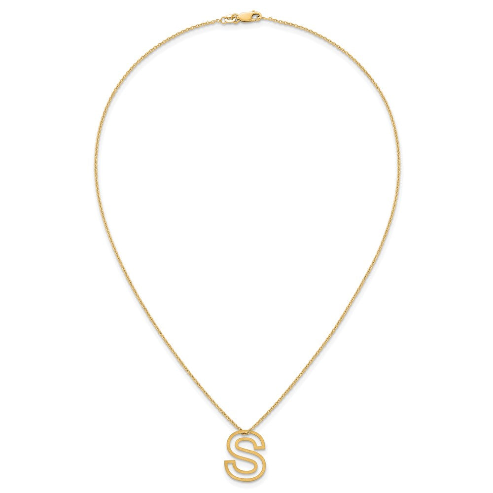 Sterling Silver/Gold-Plated Cut Out Slide Initial S Necklace
