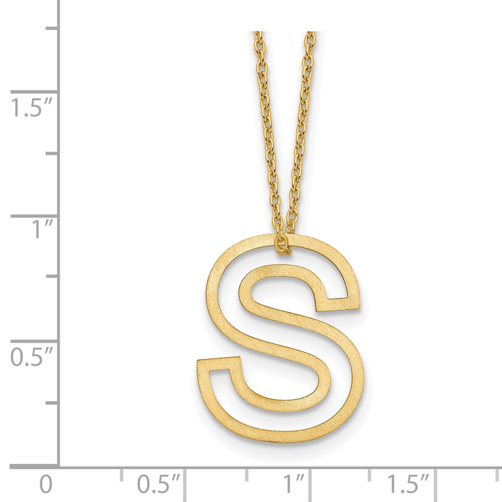 Sterling Silver/Gold-Plated Cut Out Slide Initial S Necklace