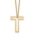Sterling Silver/Gold-Plated Cut Out Slide Initial T Necklace