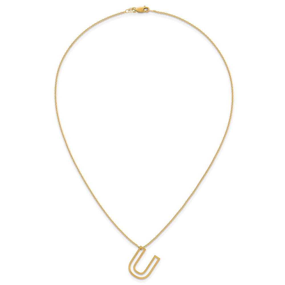 Sterling Silver/Gold-Plated Cut Out Slide Initial U Necklace