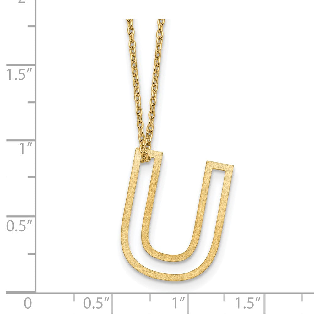Sterling Silver/Gold-Plated Cut Out Slide Initial U Necklace