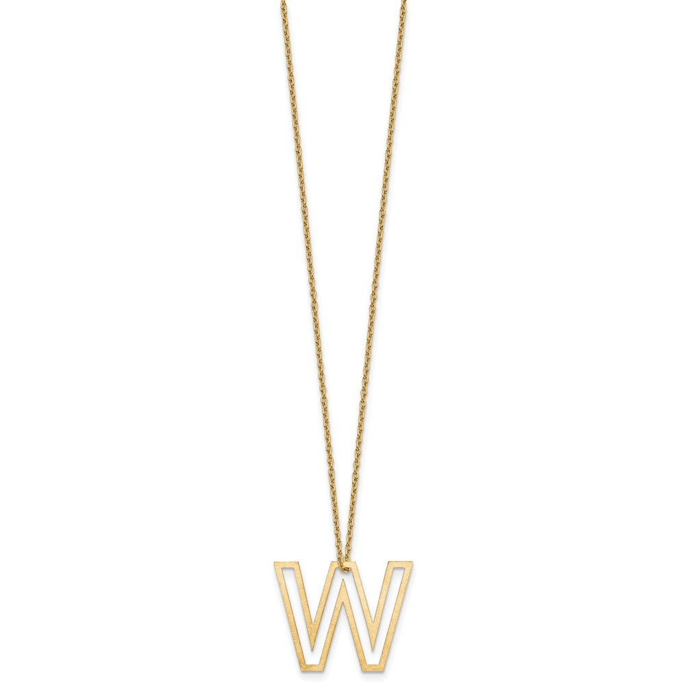 Sterling Silver/Gold-Plated Cut Out Slide Initial W Necklace
