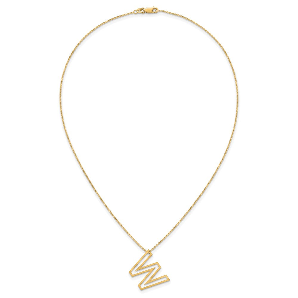 Sterling Silver/Gold-Plated Cut Out Slide Initial W Necklace