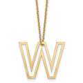 Sterling Silver/Gold-Plated Cut Out Slide Initial W Necklace